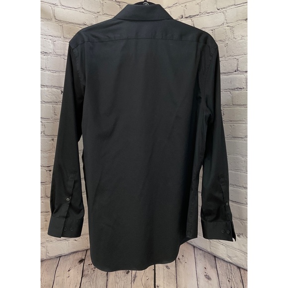 Calvin Klein Men’s Black Infinite Slim Fit Button Down Shirt (Size L) - Picture 4 of 8